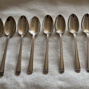 Polished Silver Plated dessert spoons (Set of 10)